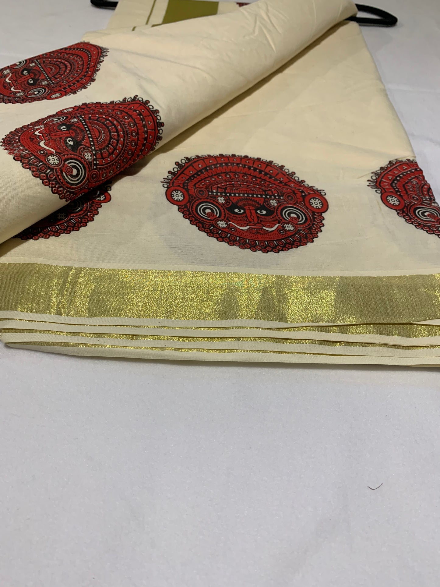 Golden kasavu saree