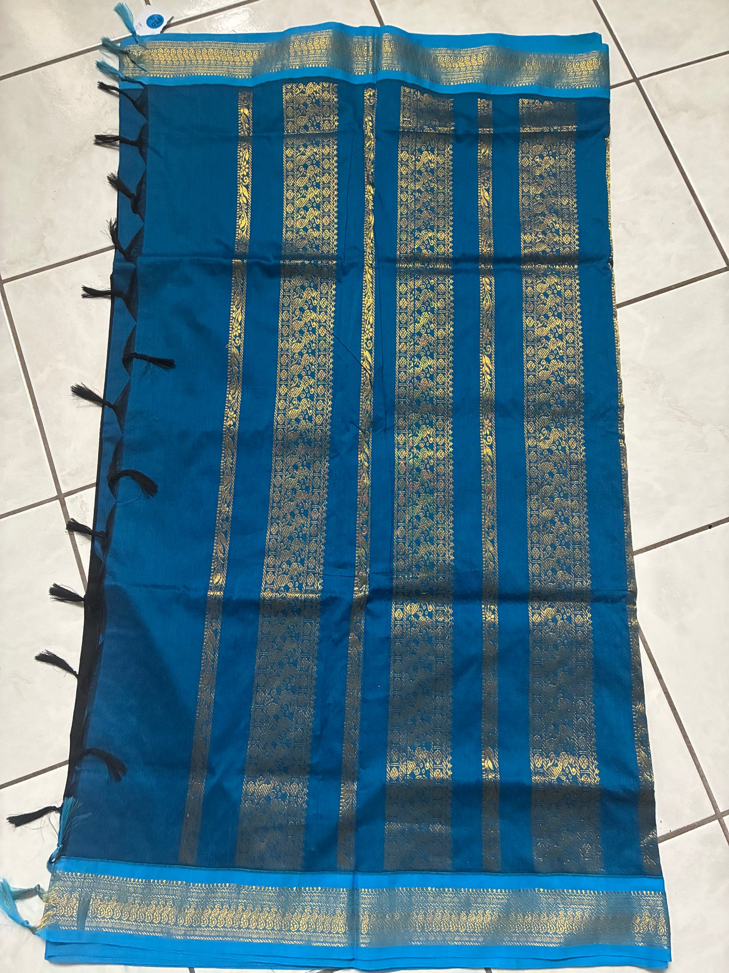 Black and blue saree