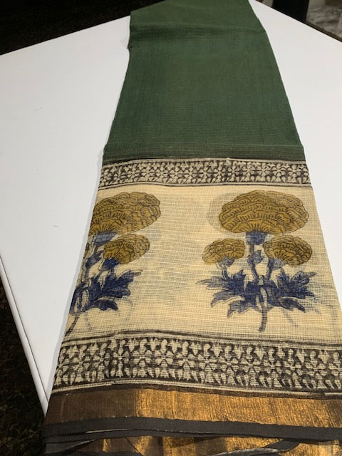 Green Kotta Doria Saree
