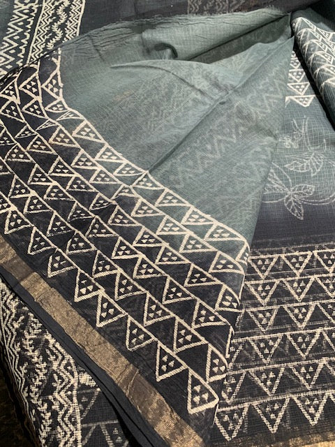 Grey Kotta Doria Saree