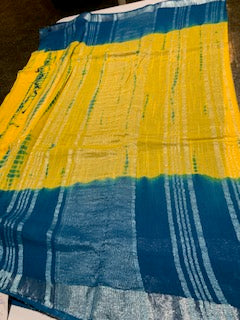 Tie Dye Linen Saree