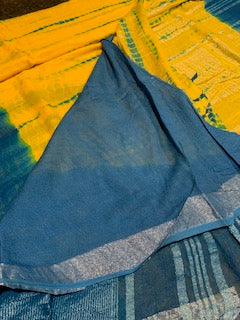 Tie Dye Linen Saree