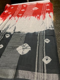 Tie dye Linen Saree