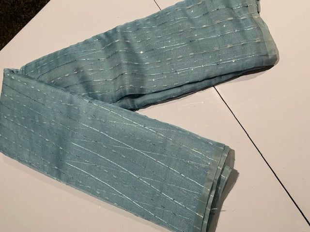 sky blue net kotta saree