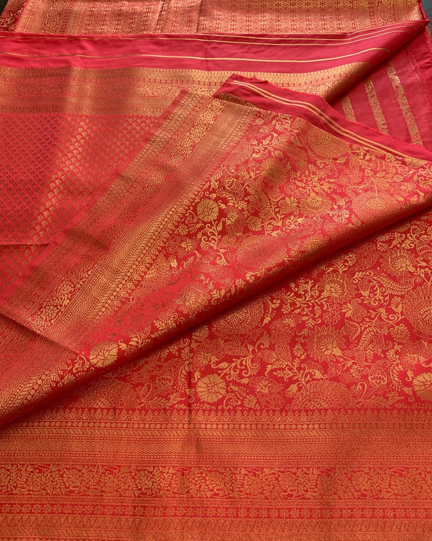 Red Semi Kanchipuram Silk Saree