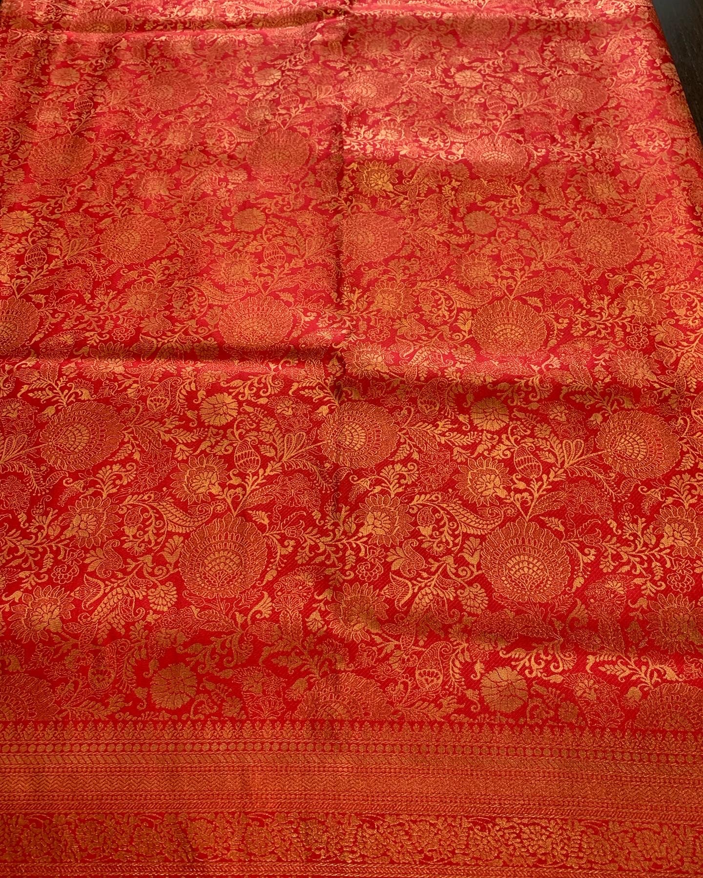 Red Semi Kanchipuram Silk Saree