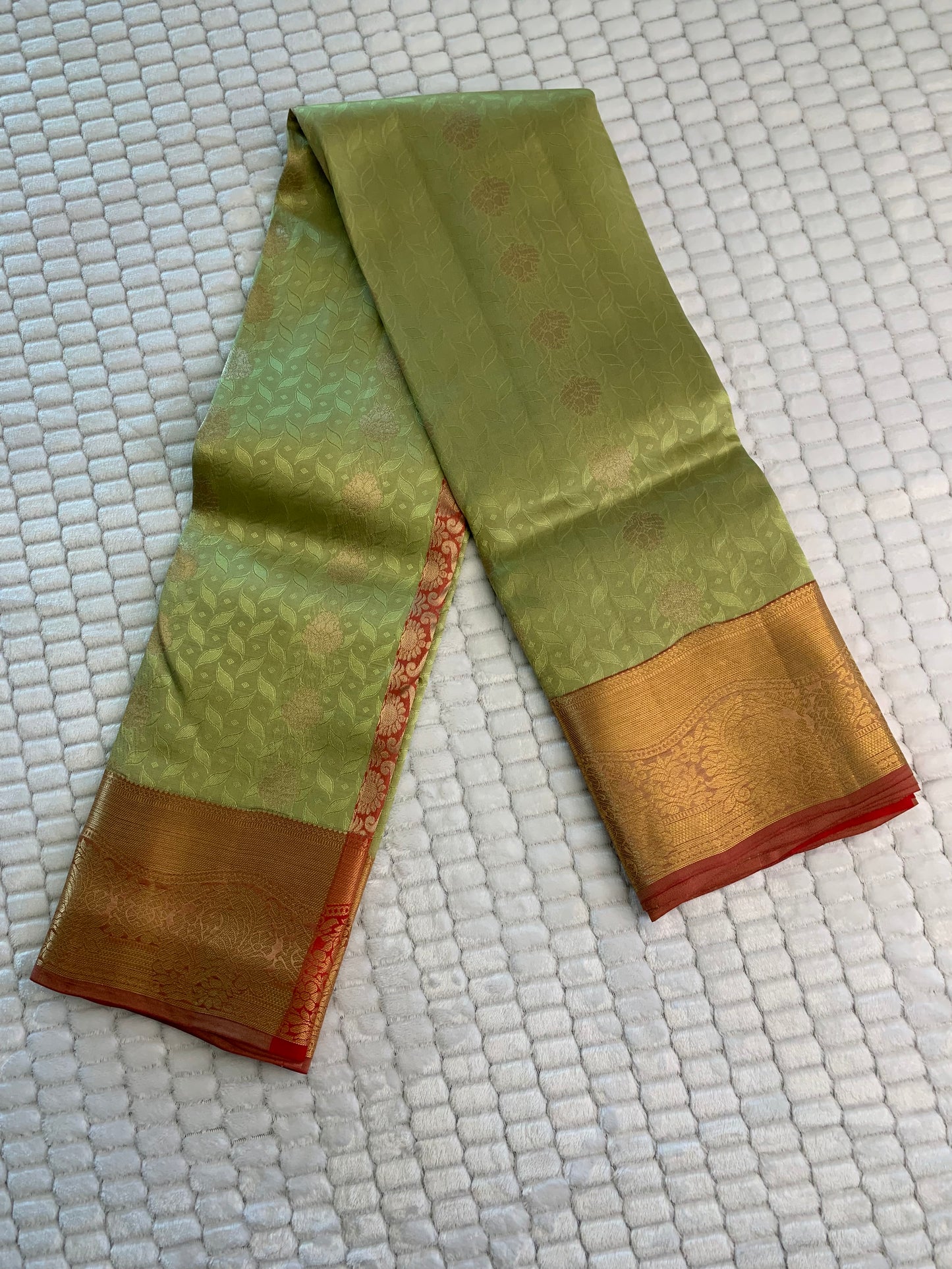 Pista Green Kanchipuram Silk Saree