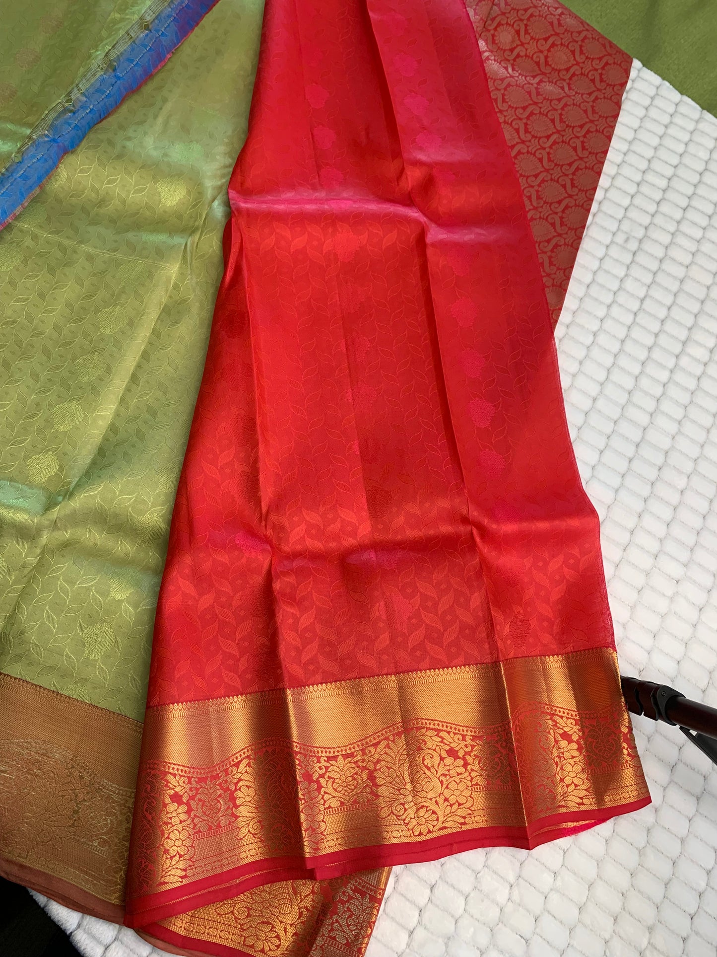 Pista Green Kanchipuram Silk Saree