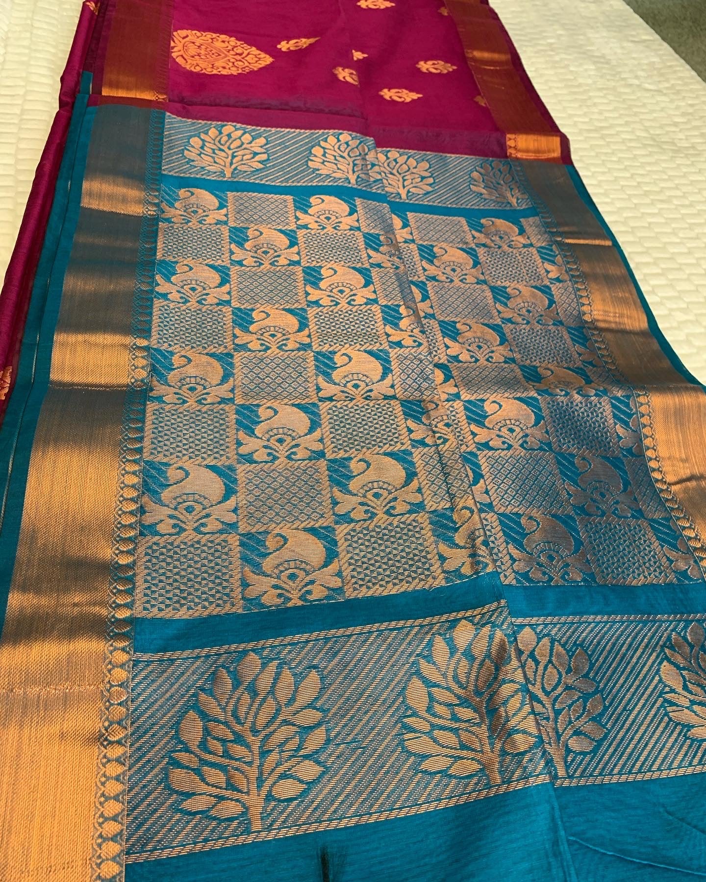 Wine Red Kanchi Cotton Saree