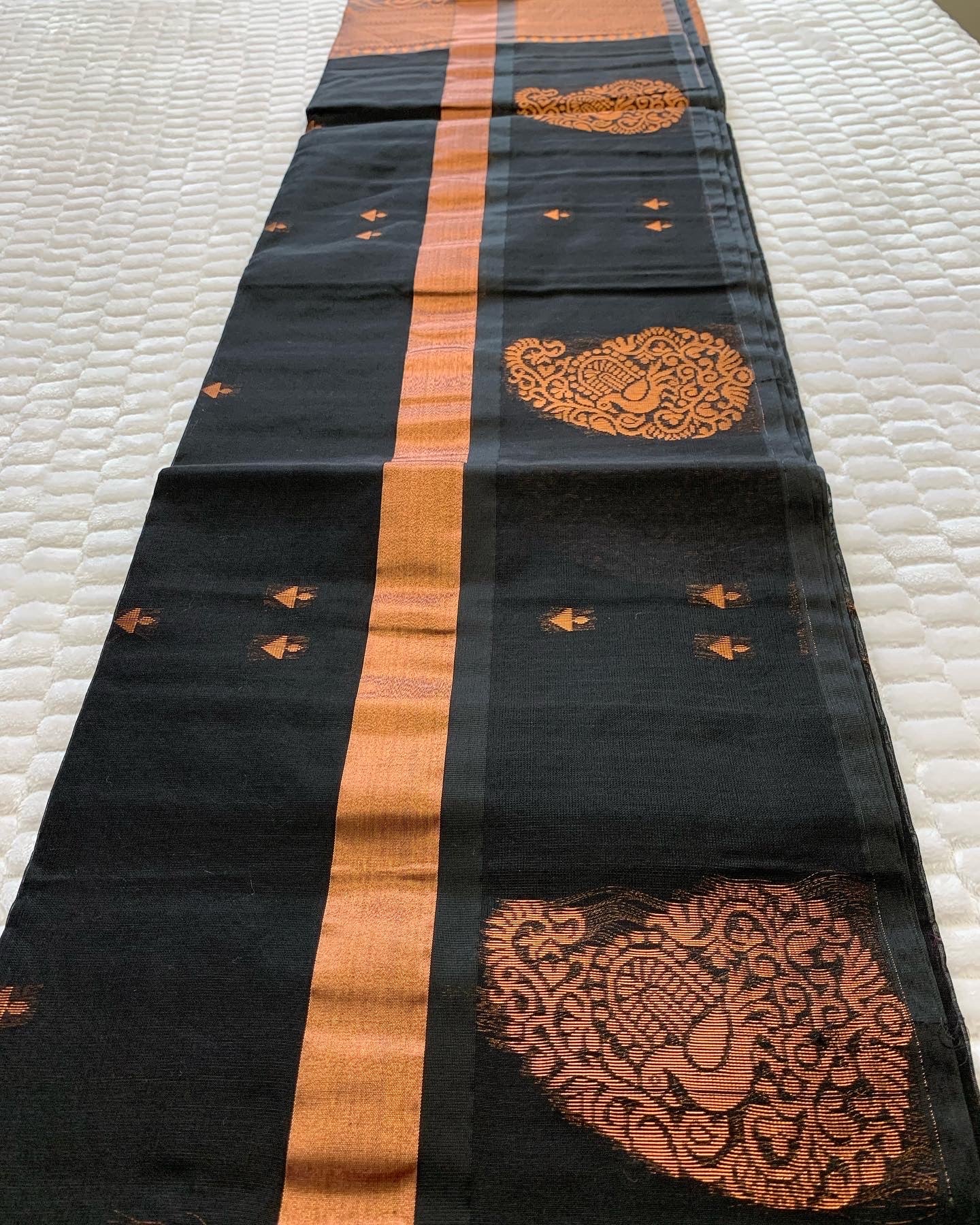 Black and Ash Kanchi Cotton Saree