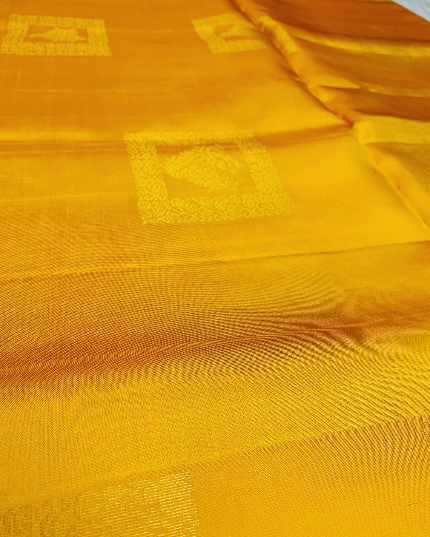 Yellow Pure Kanchipuram Soft Silk Saree