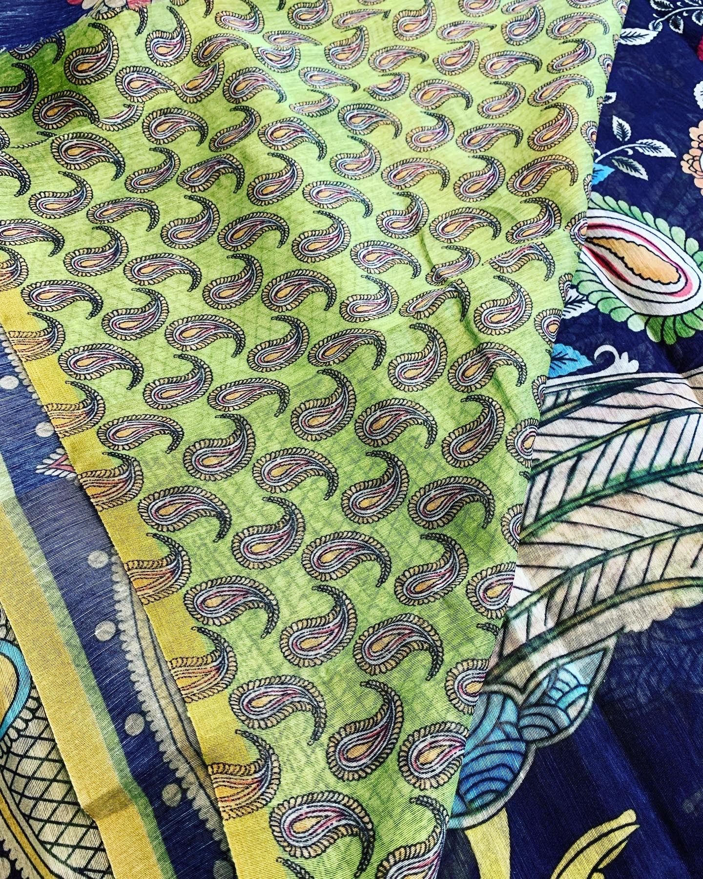 Kalamkari Printed Chanderi Saree