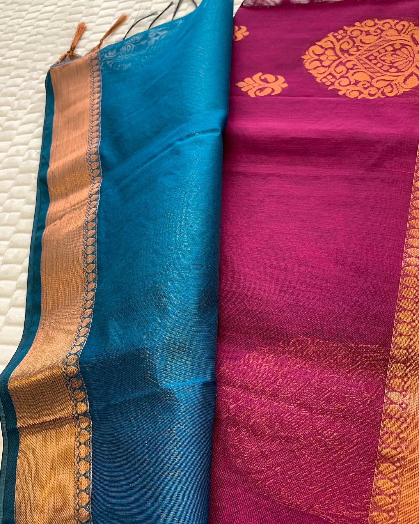 Wine Red Kanchi Cotton Saree