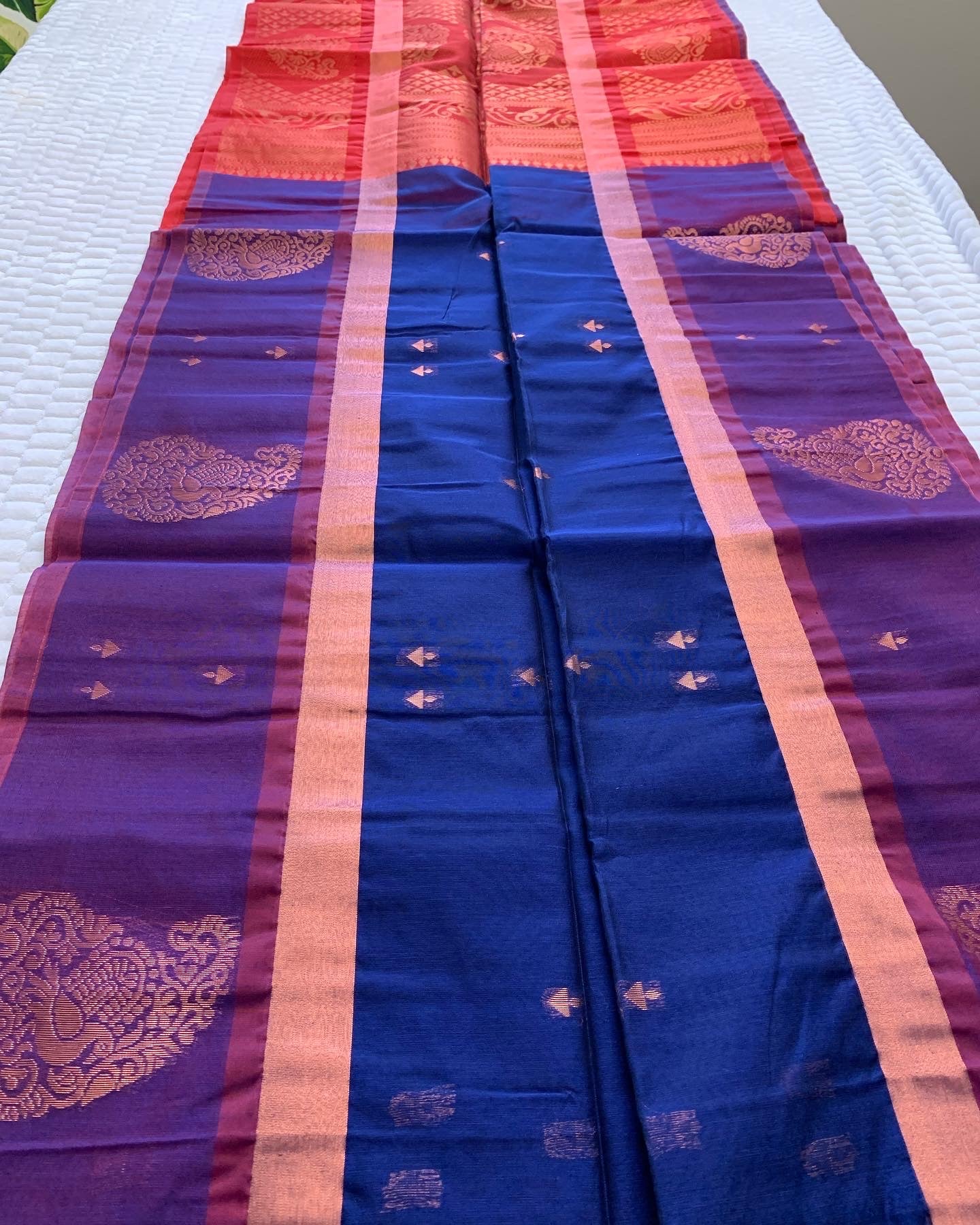 Blue Kanchi Cotton Saree