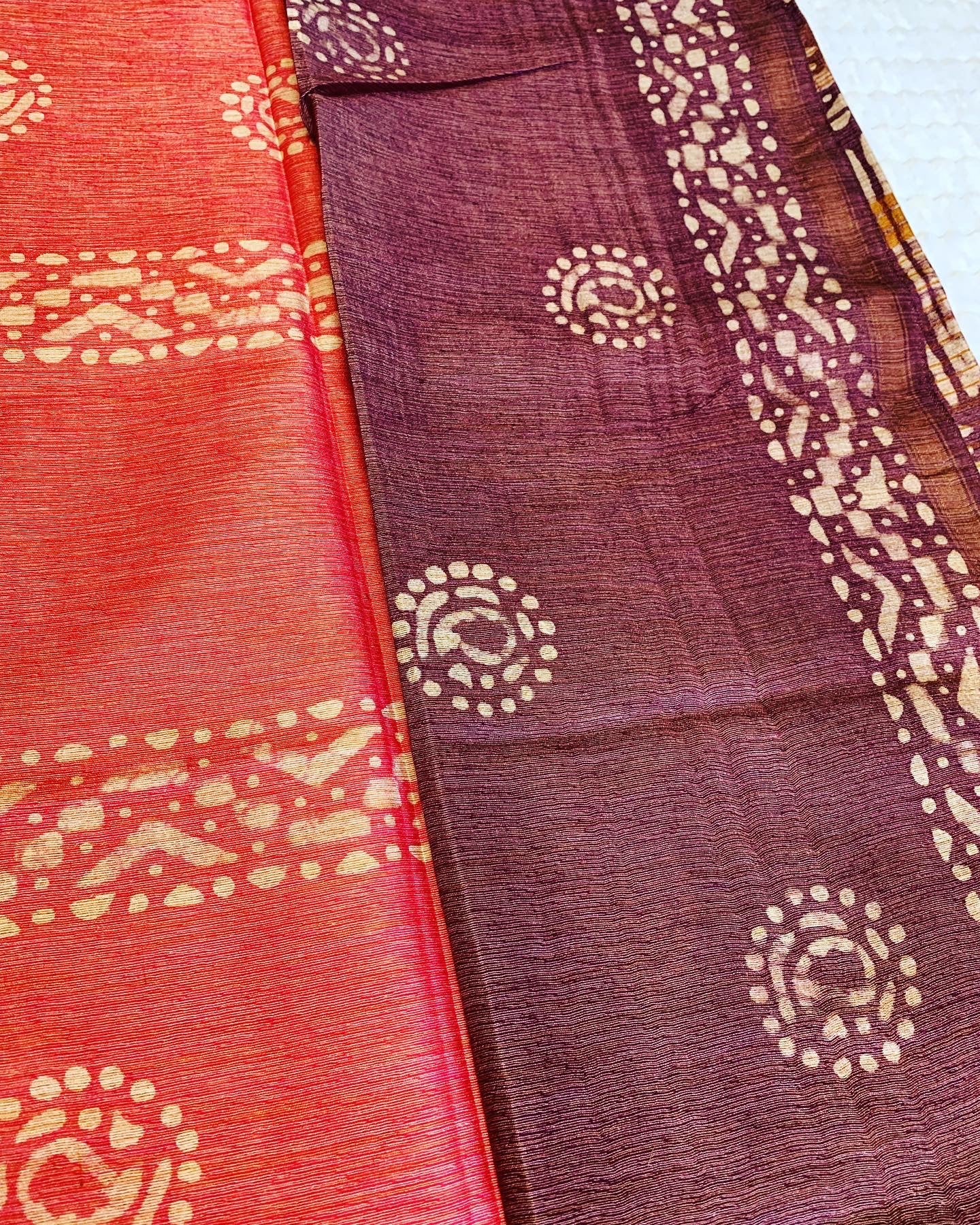 Peach Semi Tussar Silk Saree