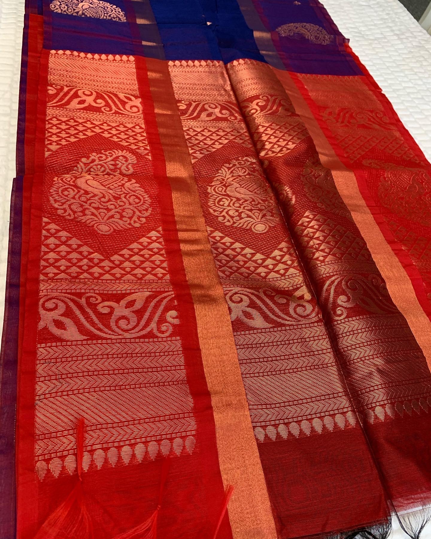 Blue Kanchi Cotton Saree