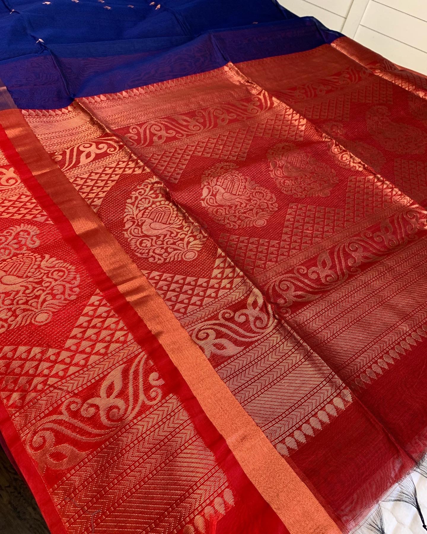 Blue Kanchi Cotton Saree