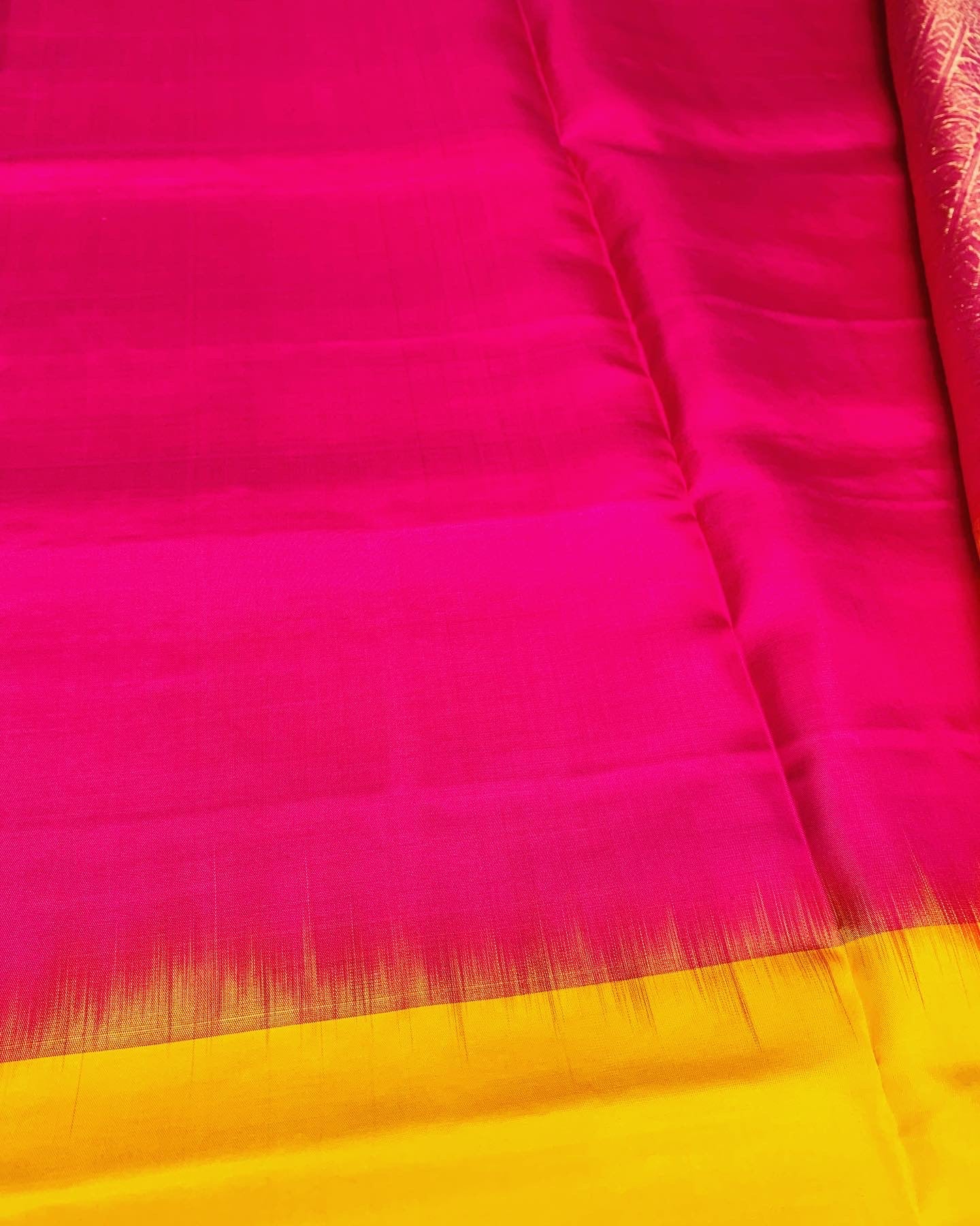 Yellow Pure Kanchipuram Soft Silk Saree