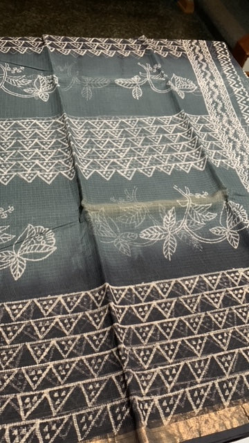 Grey Kotta Doria Saree
