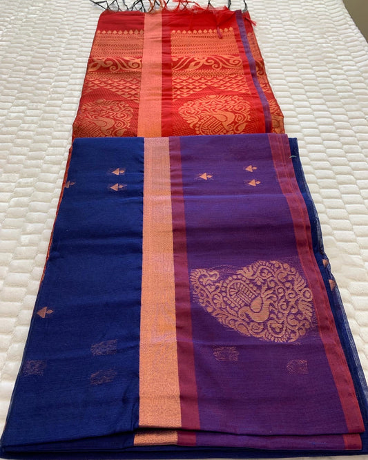 Blue Kanchi Cotton Saree