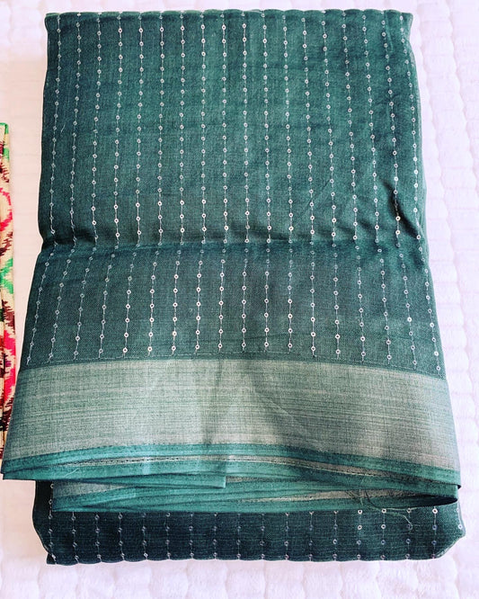 Green Cotton Saree