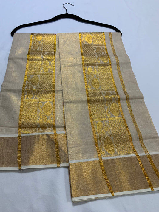 Golden tissue set mundu