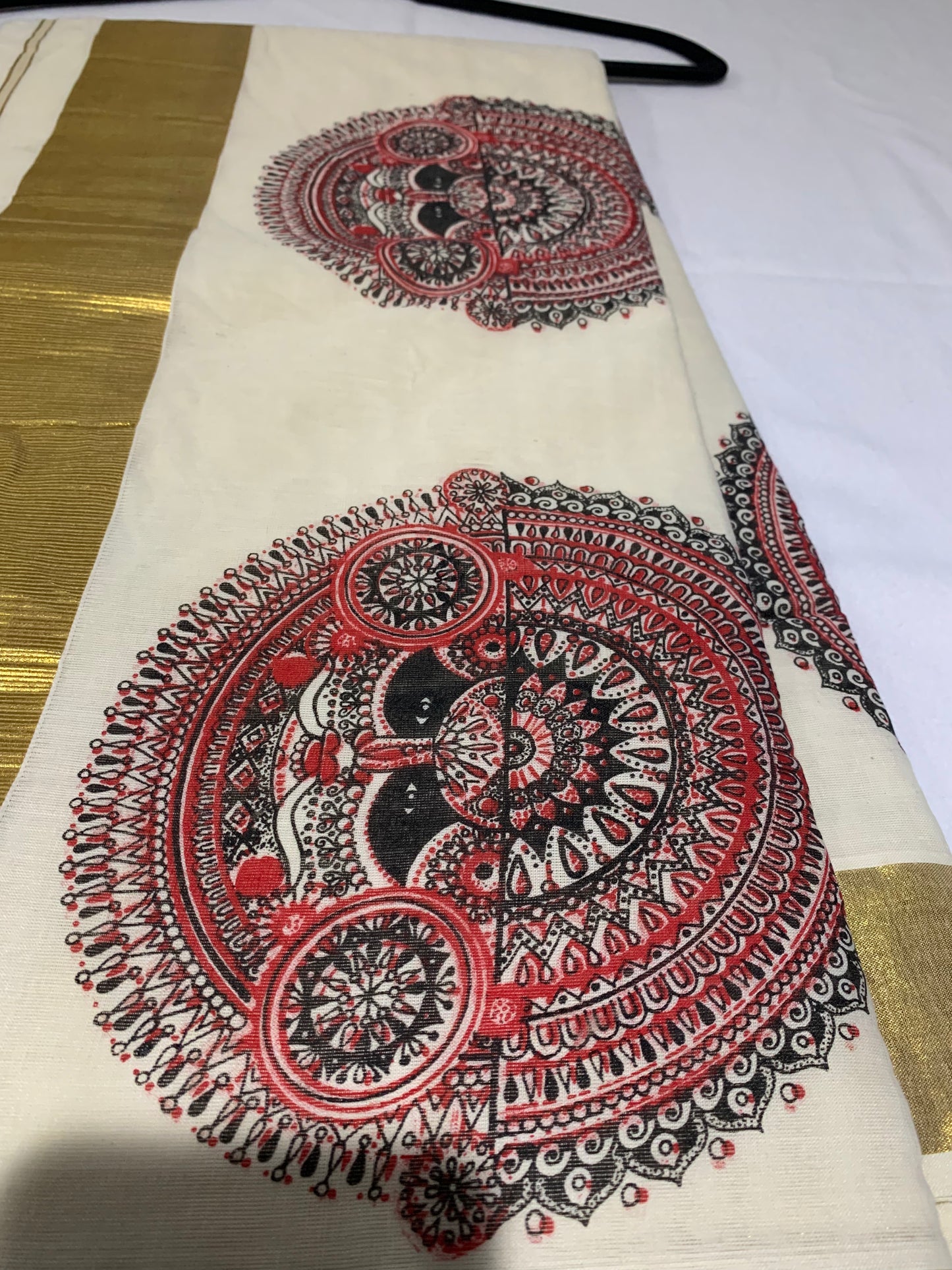 Golden kasavu saree
