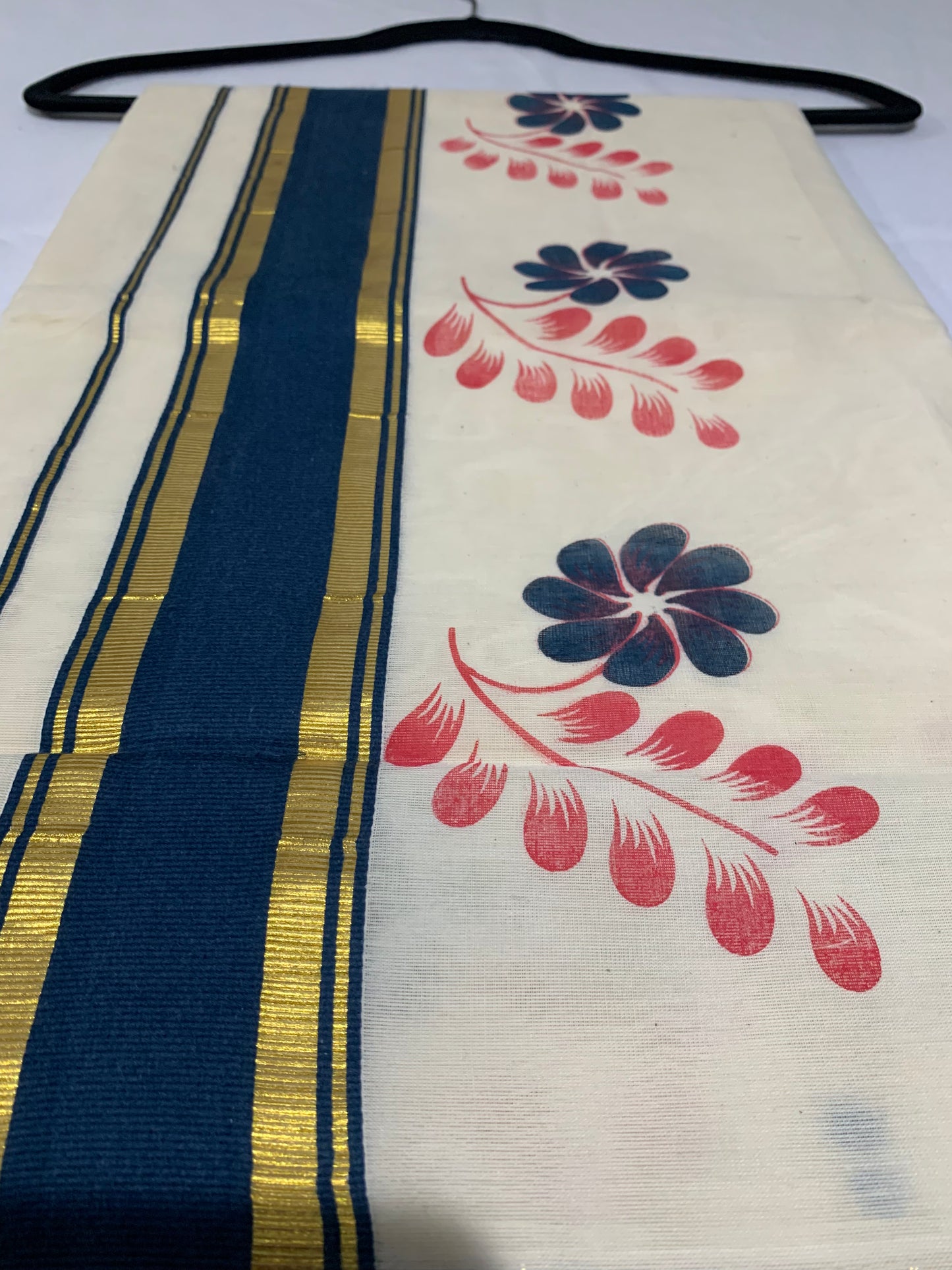 Golden and peacock blue border