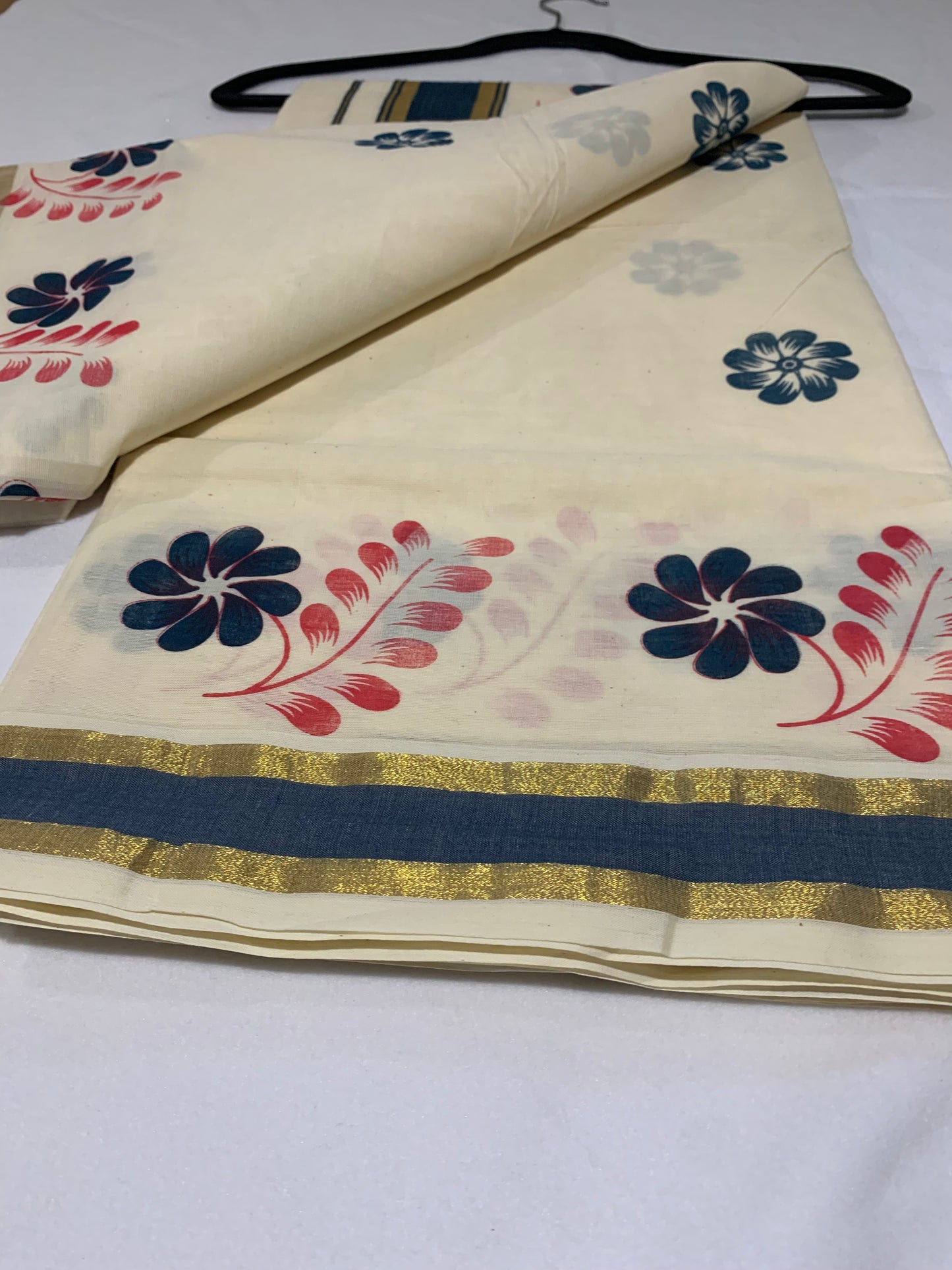Golden and peacock blue border