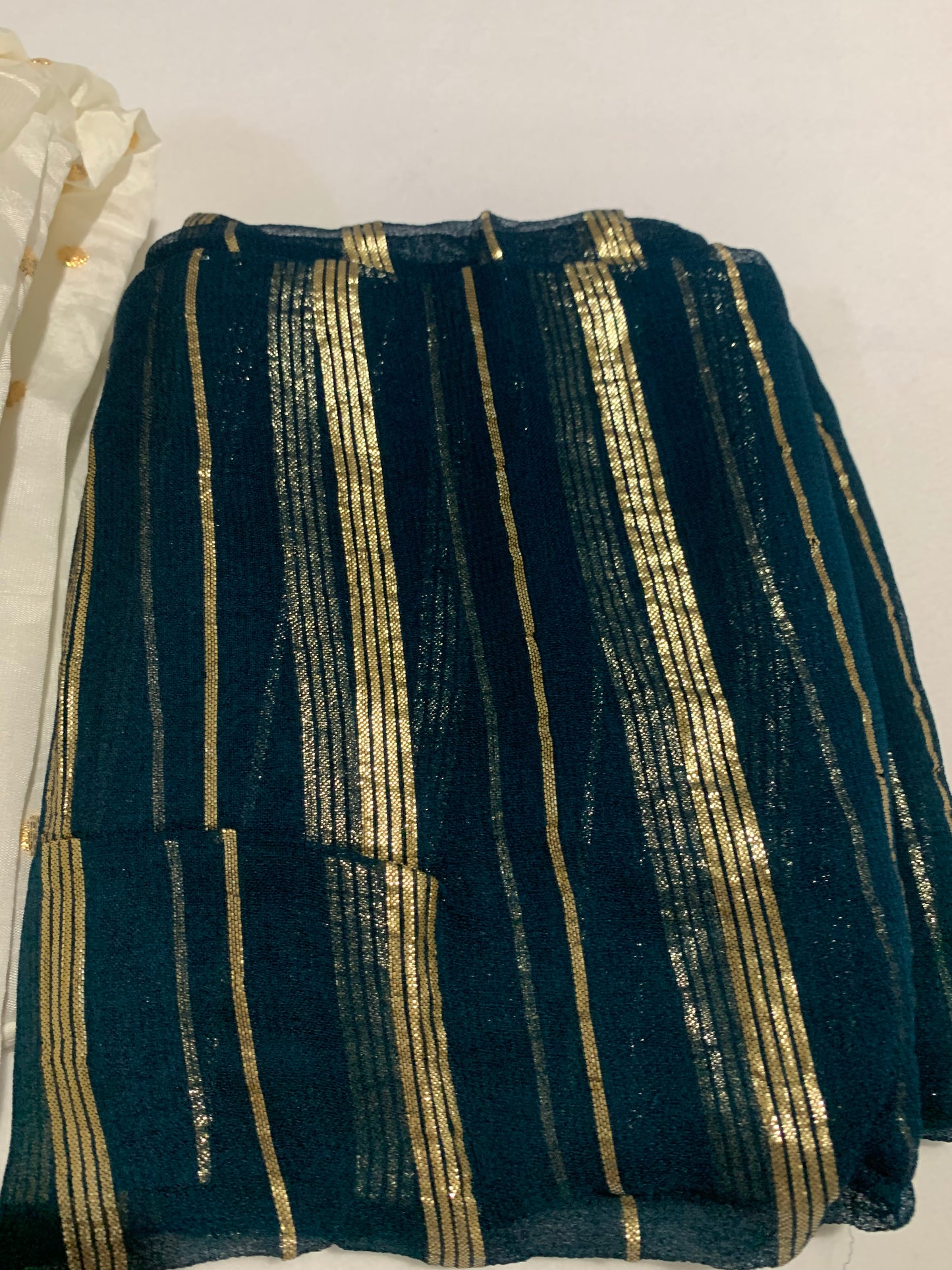 peacock green dhavani set
