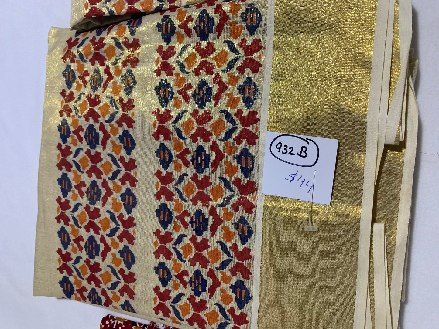 Tissue ajrak printed dhavani set