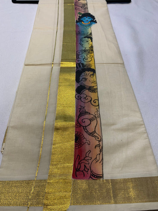 Hand painted double mundu
