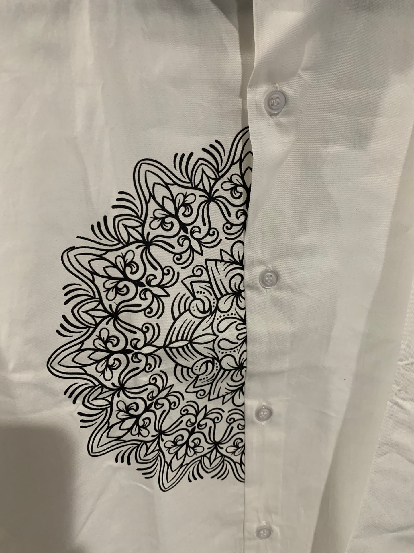 white printed shirt
