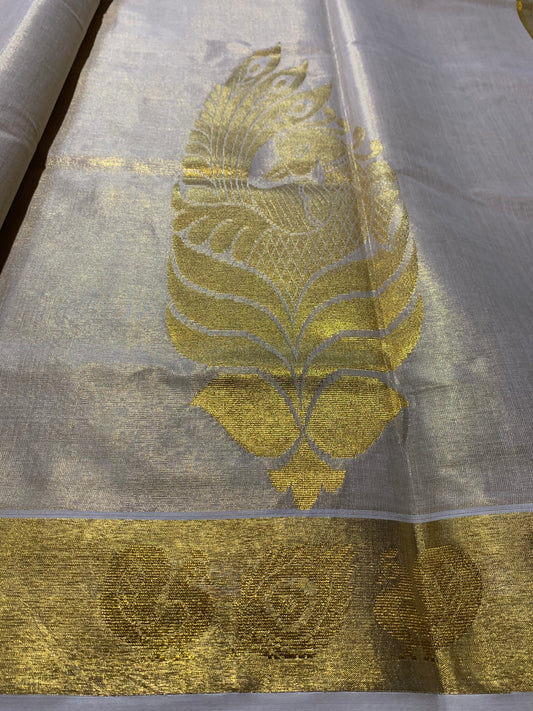 Golden kasavu saree