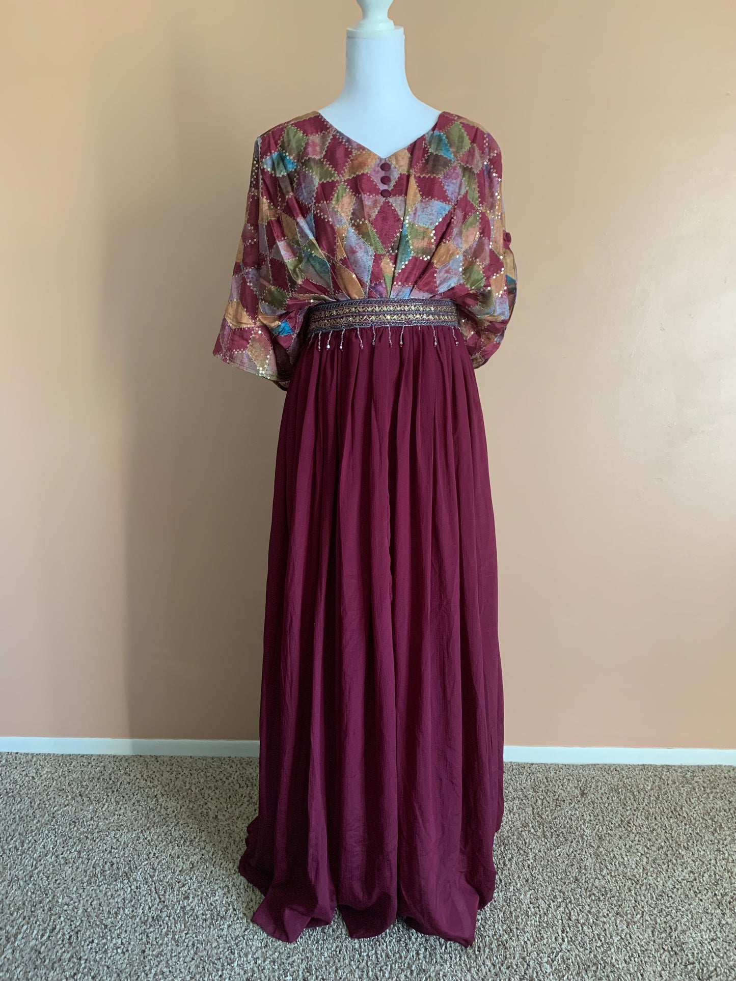 wine color kaftan