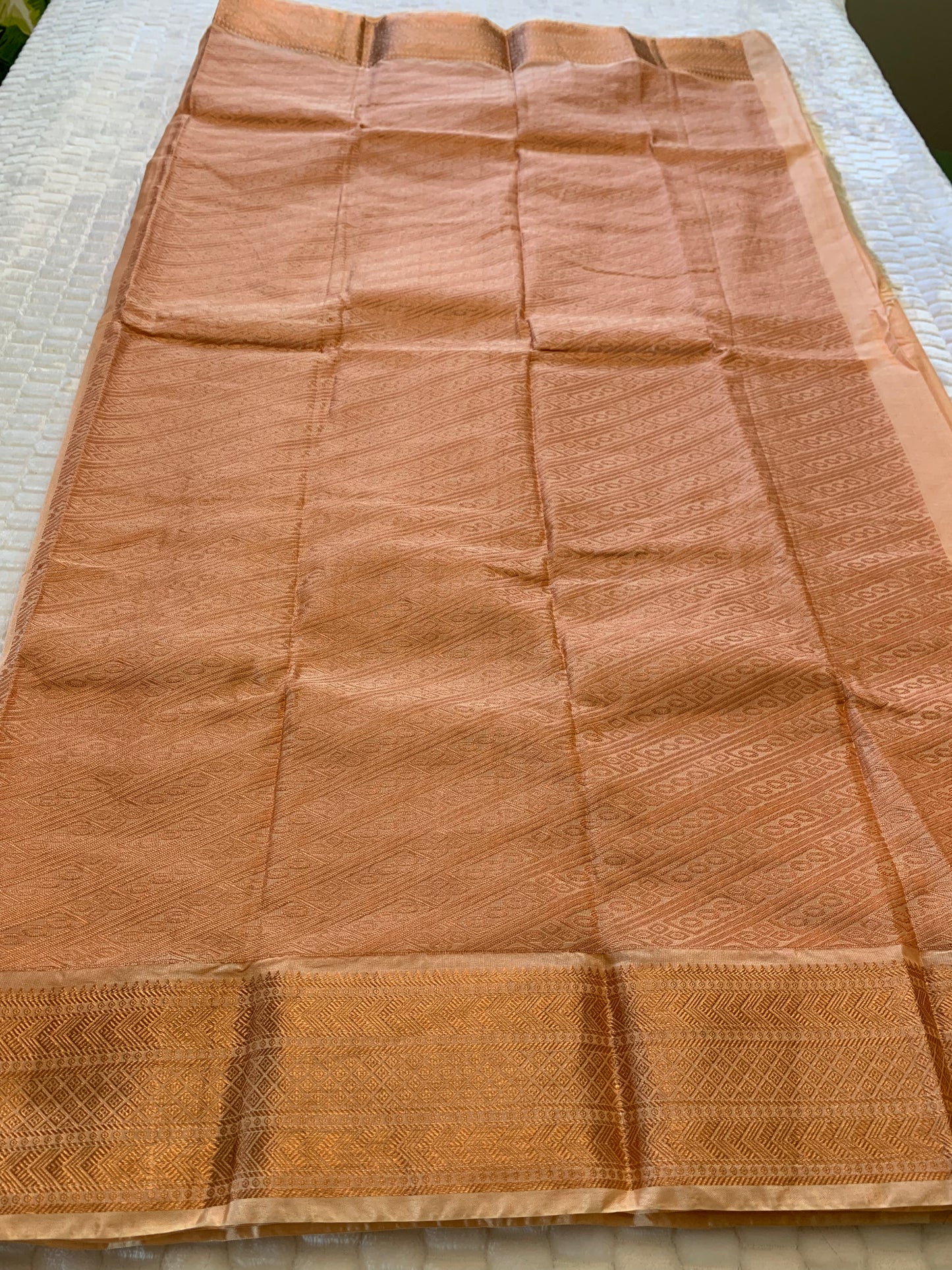 peach soft silk saree