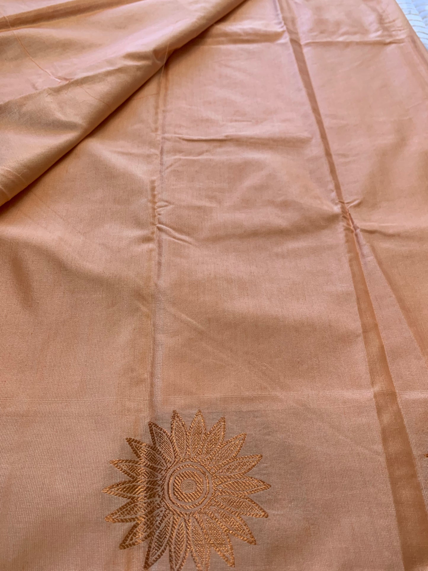 peach soft silk saree