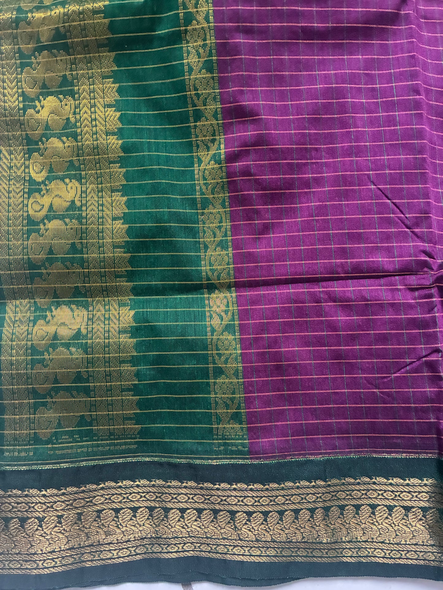 Kalyani cotton checkered saree