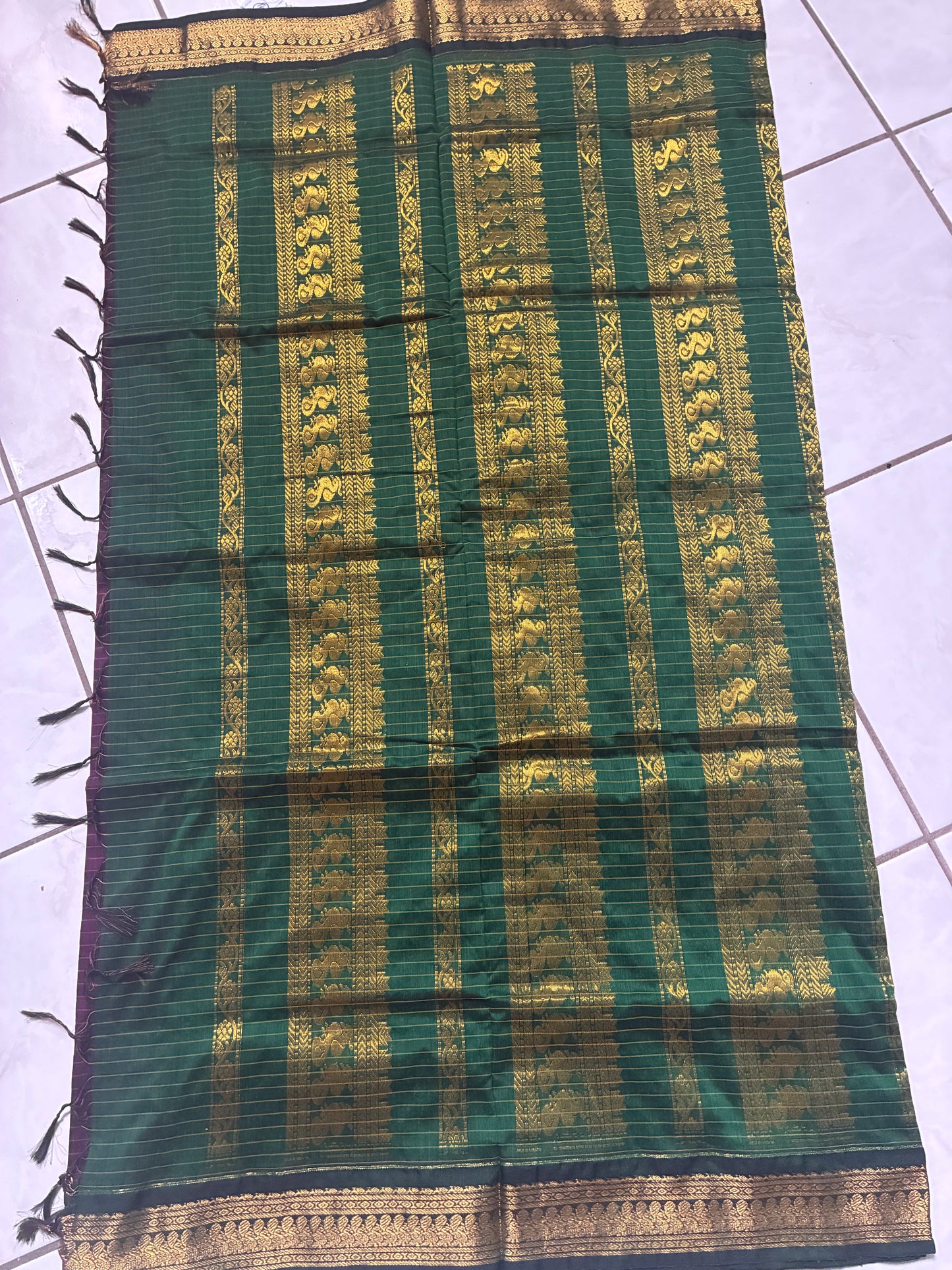 Kalyani cotton checkered saree