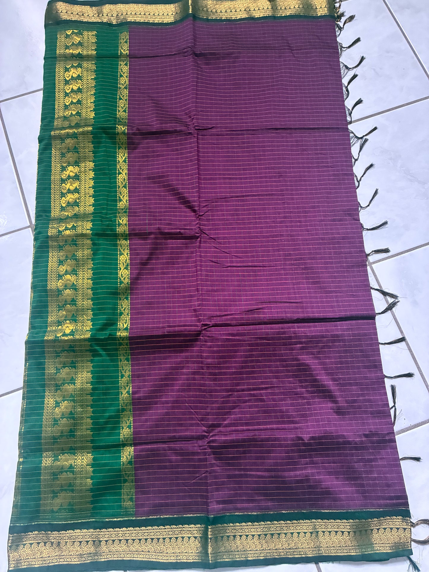Kalyani cotton checkered saree