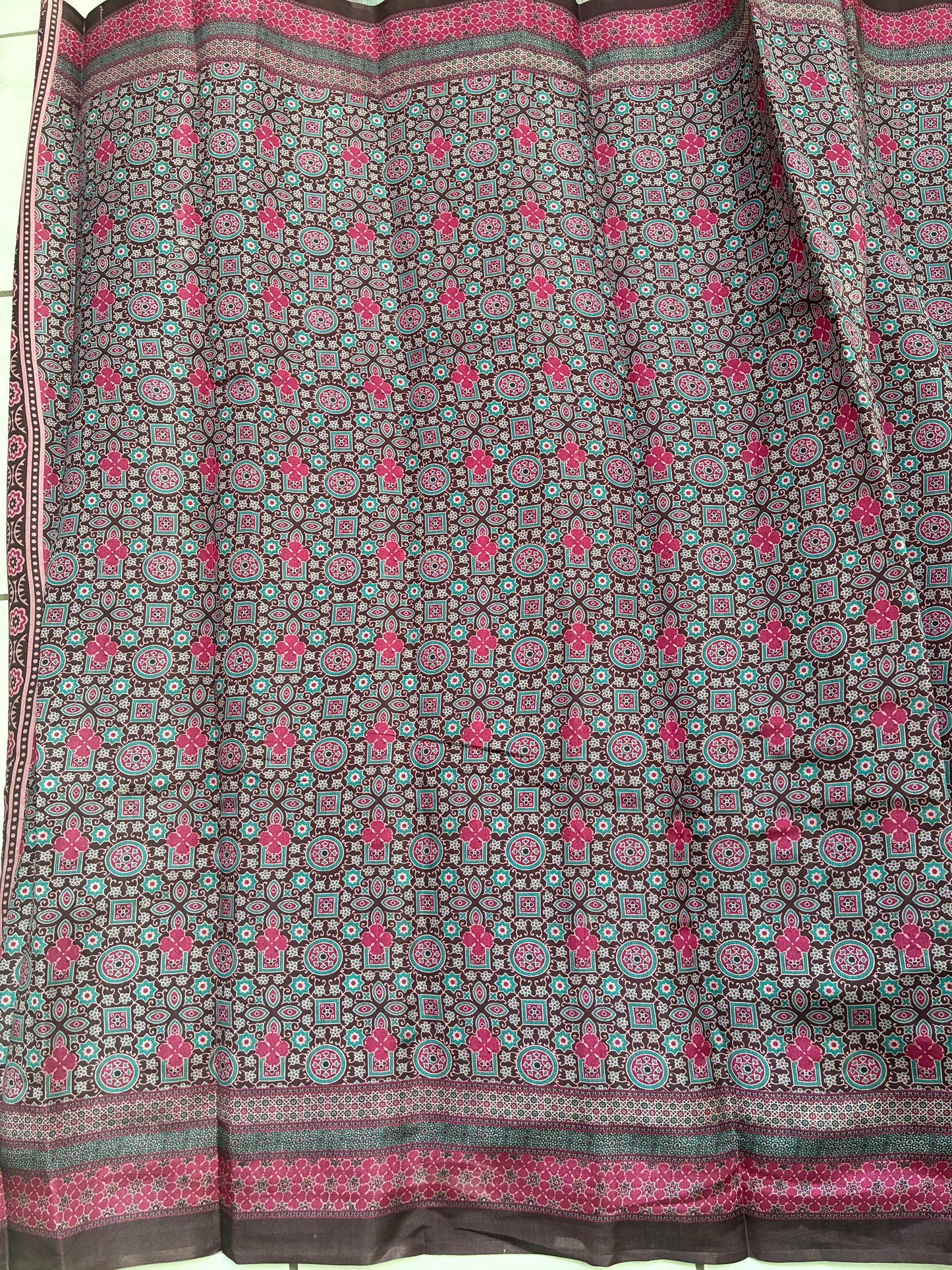brown dola silk saree