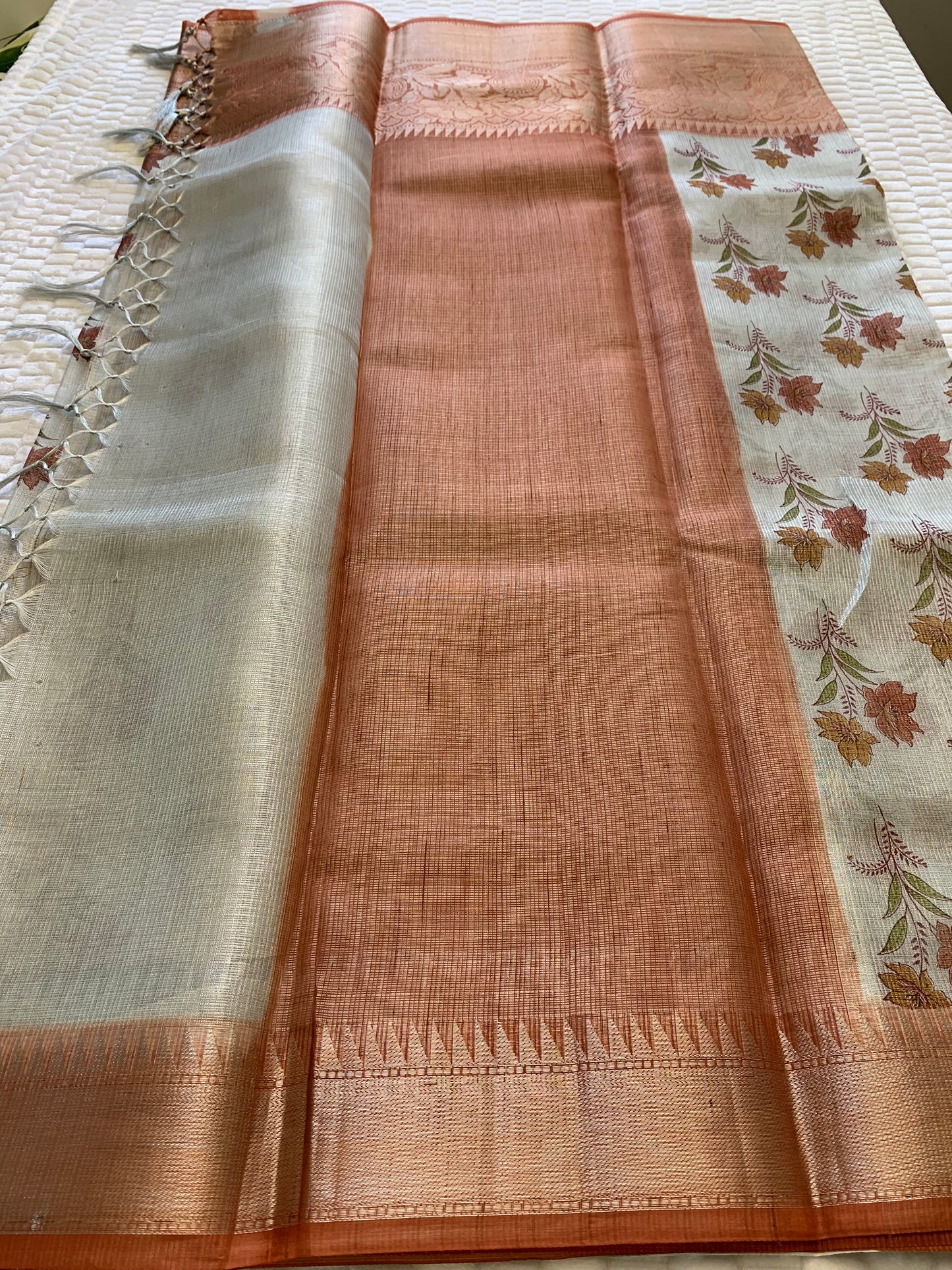 Silver Tissue Silk Saree