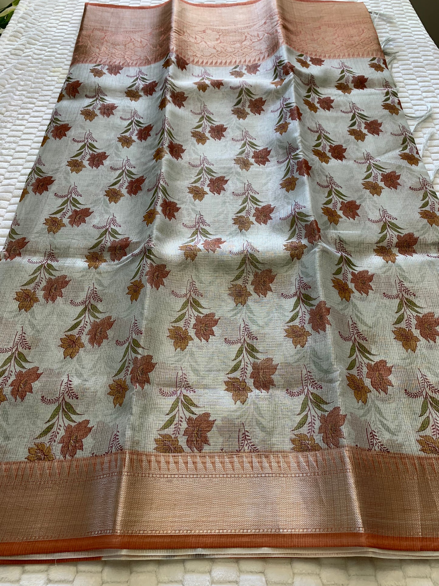 Silver Tissue Silk Saree