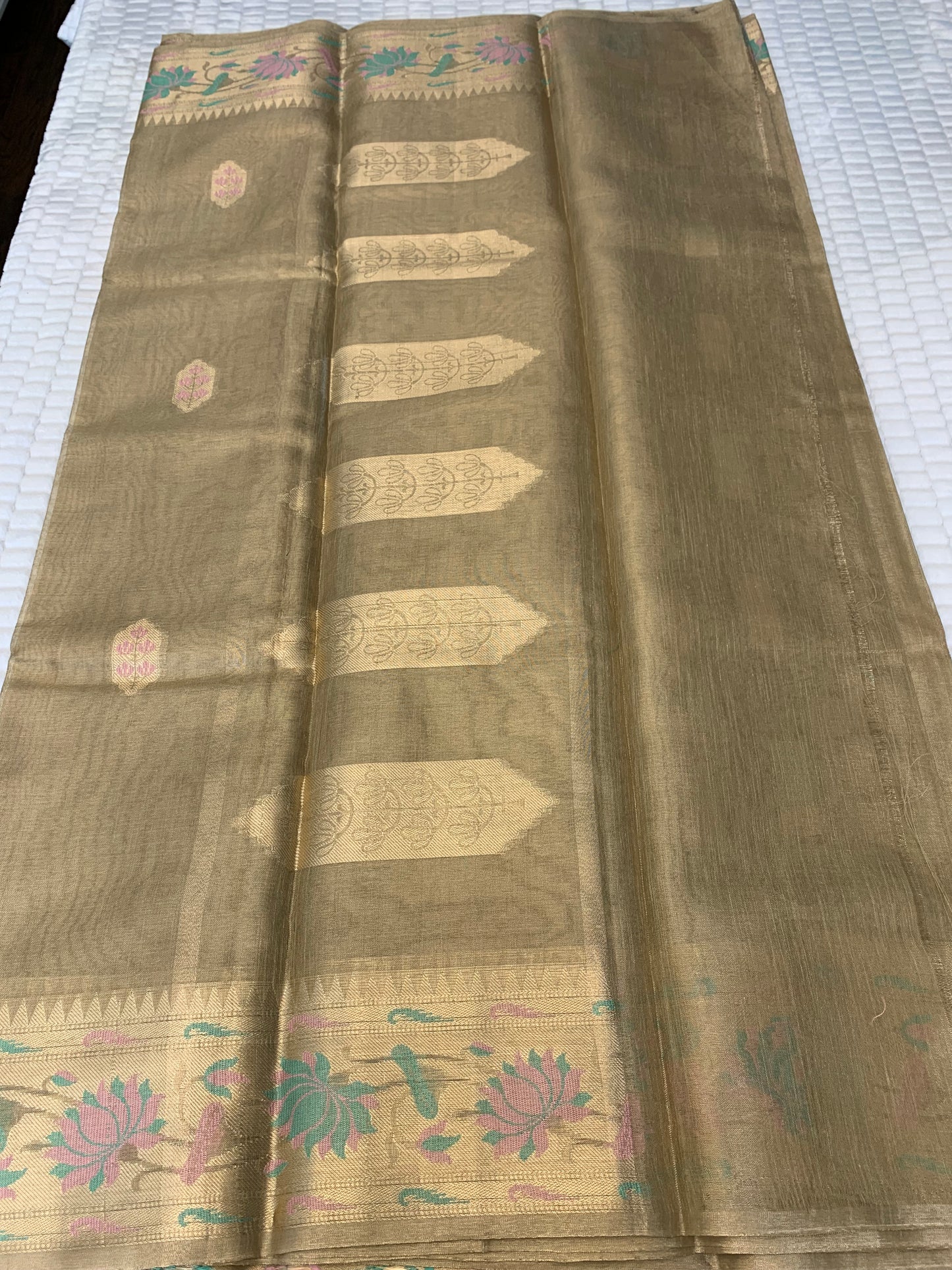 Beige Color Tissue Saree