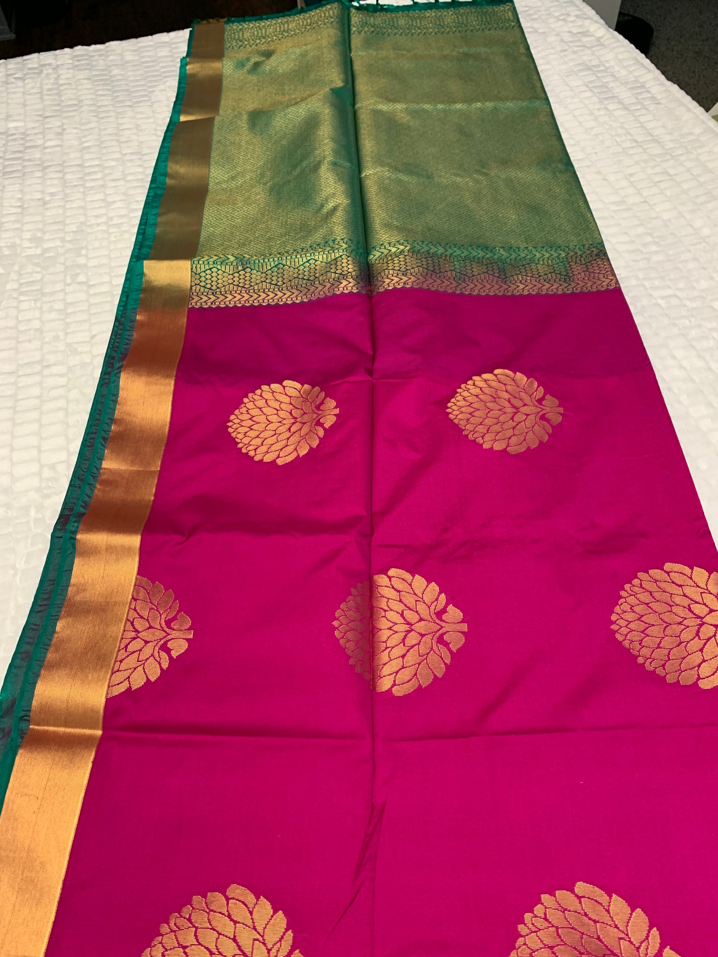 Magenta Kanchi cotton Silk saree