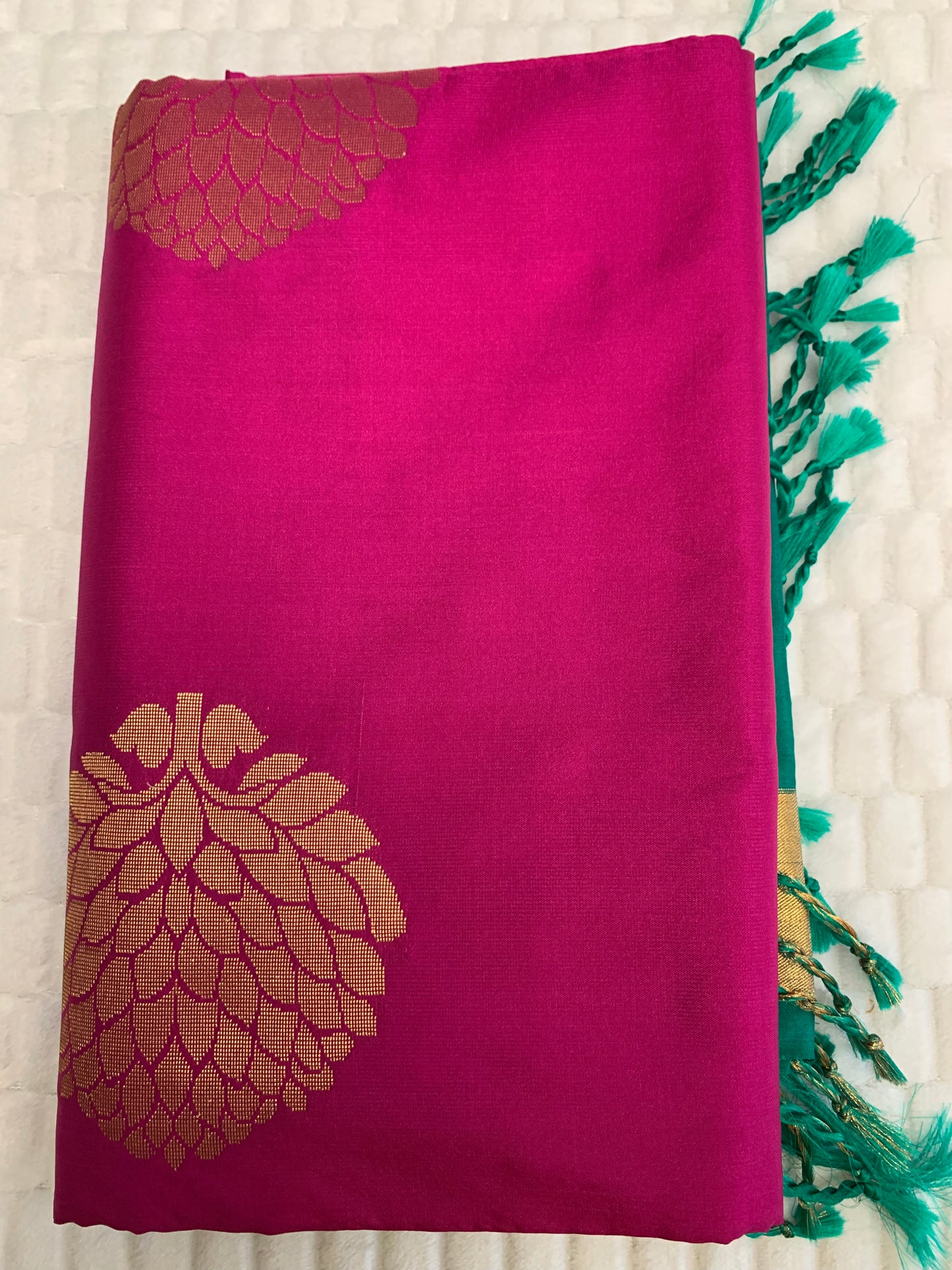 Magenta Kanchi cotton Silk saree