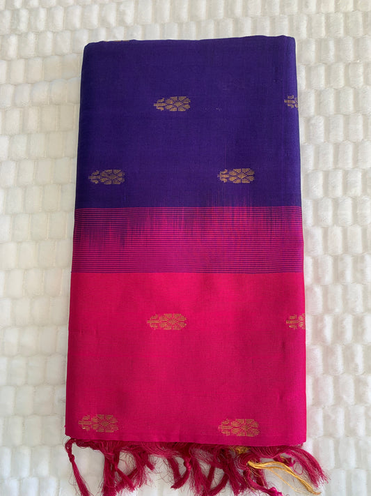 Blue Kanchi Cotton Silk saree