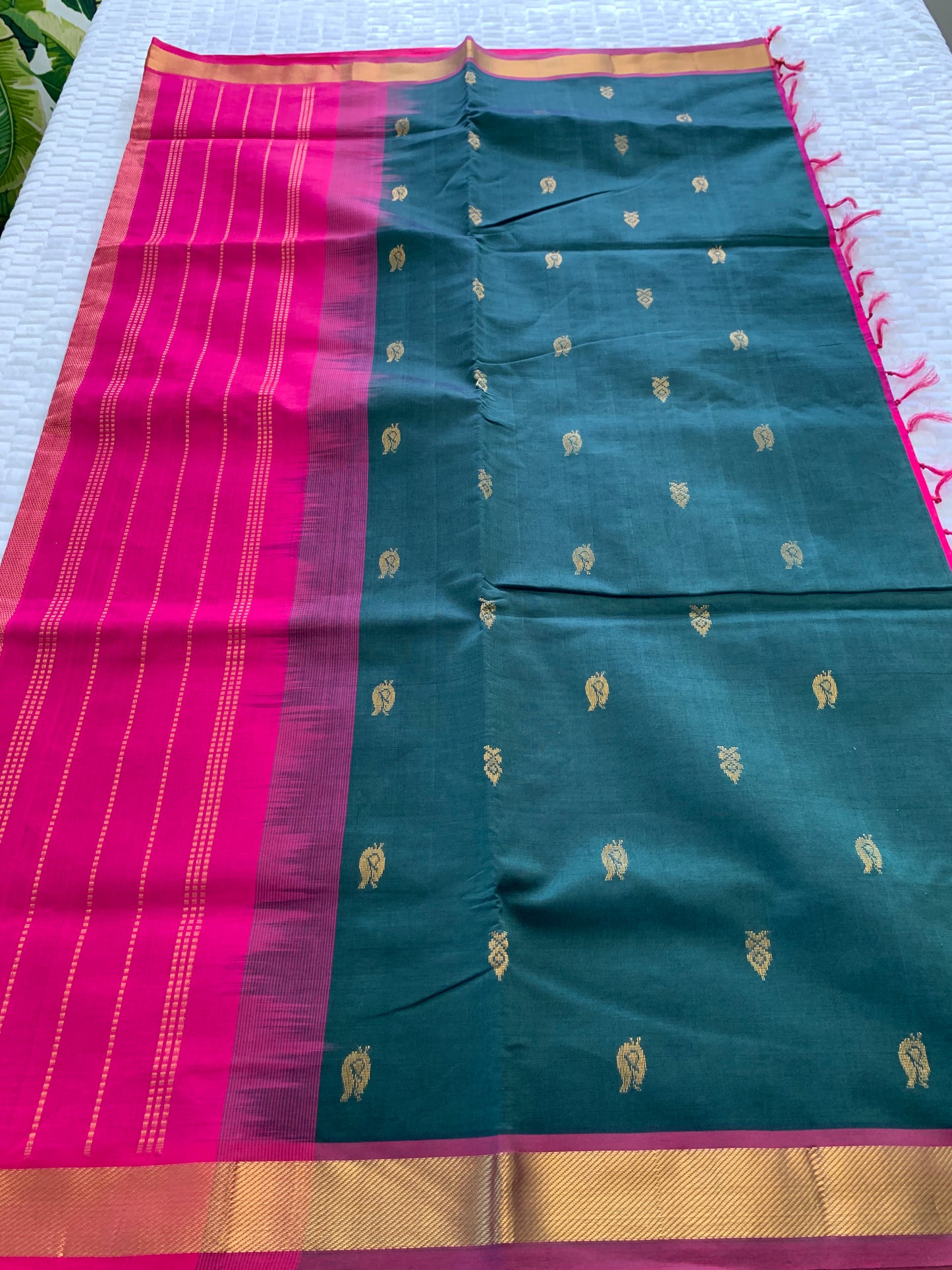 Bottle Green Kanchi Cotton Silk Saree