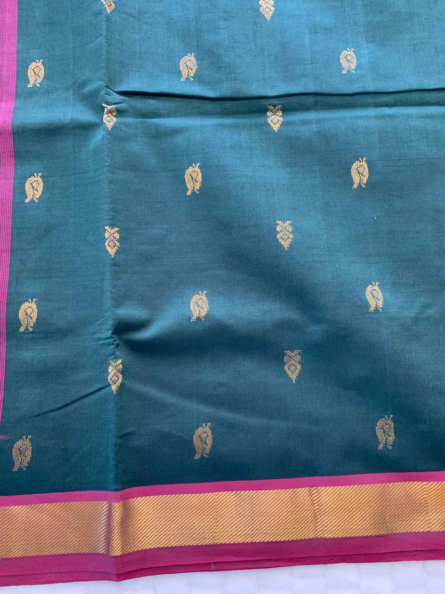 Bottle Green Kanchi Cotton Silk Saree