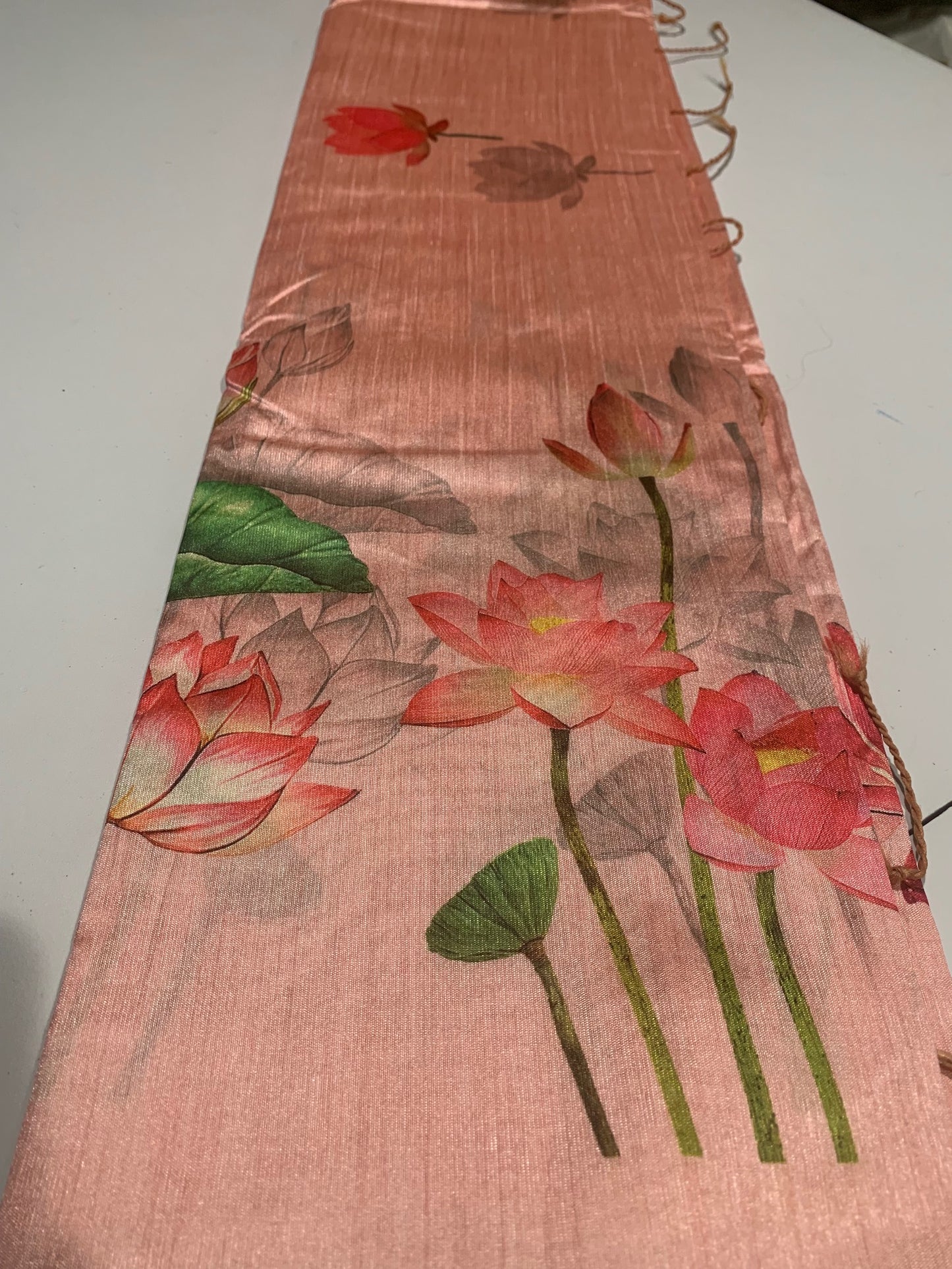 Peach Digital Printed Art Silk Saree